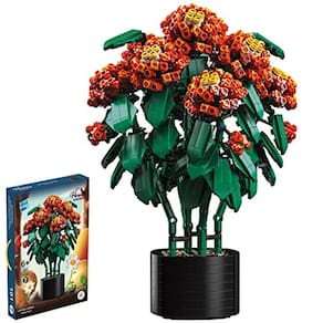 ZBGDSWH 1614 Pcs Lantana Artificial Plant Building Set wit