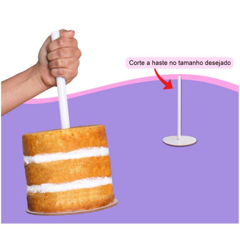 Guindaste para Bolo Solrac 11cm - Disco e Varinha em MDF