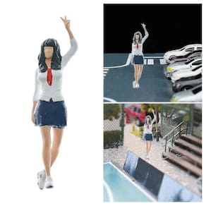 Resina 1/64 ama pintado à mão Fitness Figura Layout Pessoas