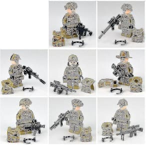 Fangnuo8pieces De Blocos de Construção Militares, Vilões, Selvagem