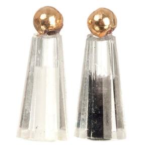 Dolls House Cruet Set Sal & Pepper Shakers Jantar de Ouro