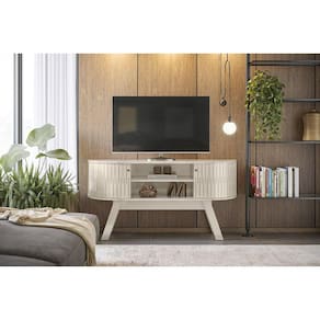 Estante Atlanta para TV até 55 polegadas - Calacata Off White - Madetec