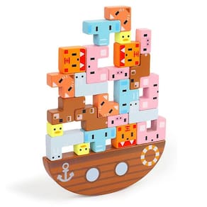 Animal Balance Empilhamento Blocos de Construção Altos Jogo Crianças