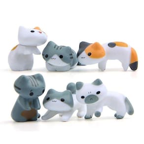 6 pedaços de resina Diy Chi`s doce doméstico gato boneca animal t