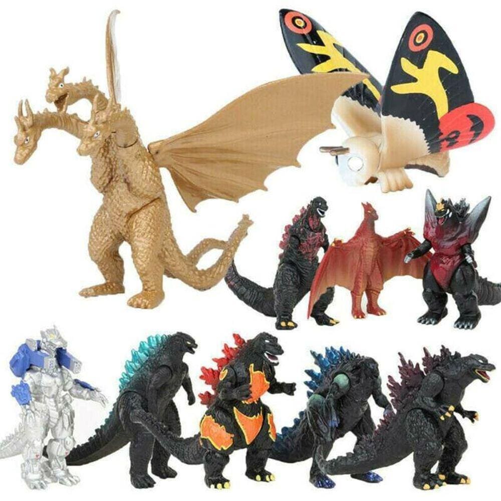 10PCS Godzilla Rei do Filme Monstro Ação Figuras Mechagodzilla Brinquedos Infantis
