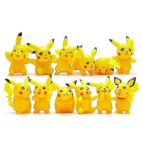 12pcs mini elfo de bolso pikachu figura brinquedo micro paisagem