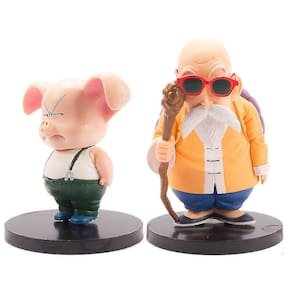 2pcs Dragon Ball Mestre Roshi Kame Sennin Wulong Pig Figura
