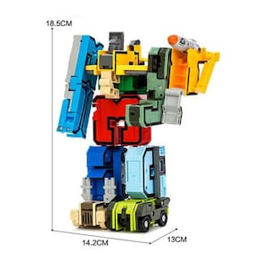 10Pcs Montagem Criativa Montagem Educacional Blocos de Ação Figura Número Transformação Robô Deforme Brinquedos de Presente de Carro de Avião para Cri