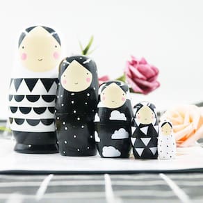 5pcs/set bonecas russas cor-rápido único pequeno matry de madeira