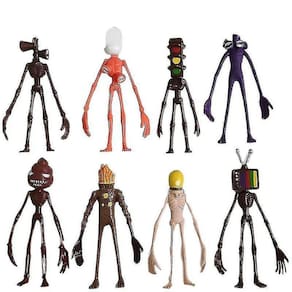 8pcs/set sirene cabeça brinquedo figura de ação
