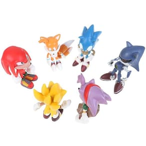 6pcs sonic o ouriço knuckles sombra figura de ação crianças