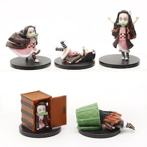 5pcs Demon Slayer Figura Modelo de brinquedo