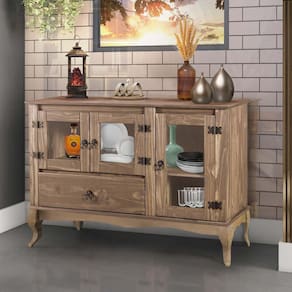 Balcão Buffet 3 Portas 1 Gaveta Marrom Shop JM