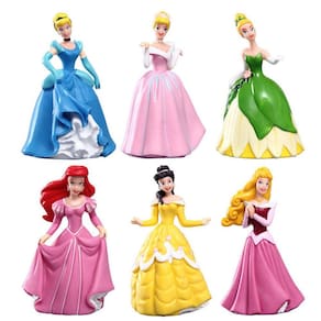 6pcs/set brinquedos princesa branca de neve cinderela ariel sino pvc