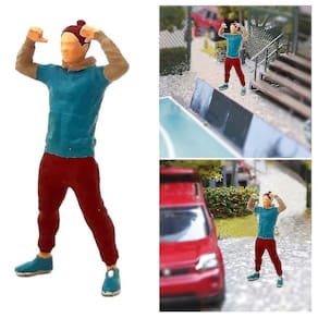 Resina 1/64 ama pintado à mão Fitness Figura Layout Pessoas