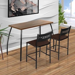 Mesa Para Apartamento Pequeno Marrom Fit Flora Aço Nobre