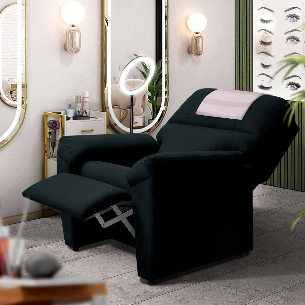 Poltrona Para Extensão De Cílios Suede Preto Porto Shop Jm - Preto