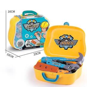 14pcs/set diy pretend play, simulação reparação caixa de ferramentas suitc