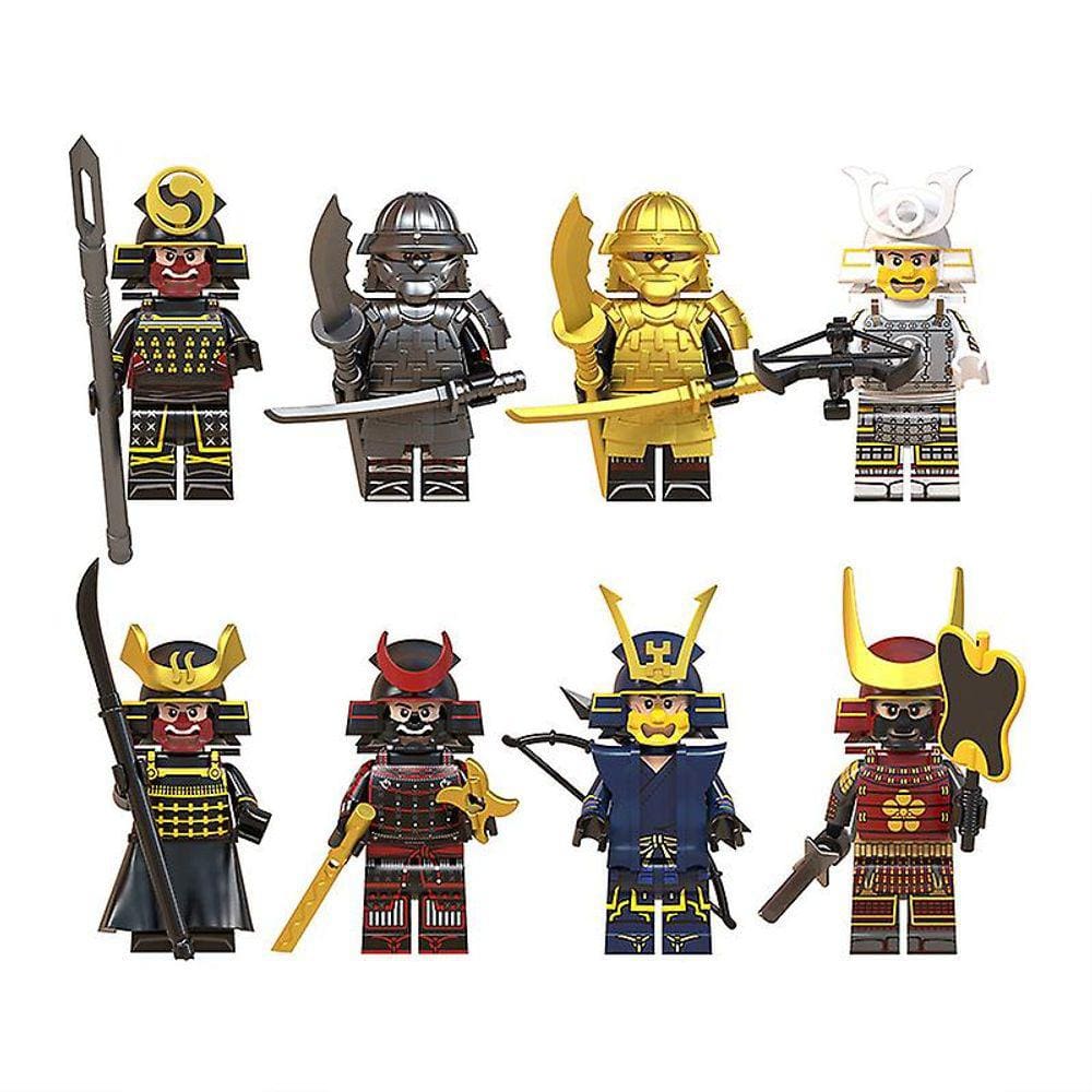 8pcs Cavaleiro Medieval Blocos de Construção Figuras Iluminação C