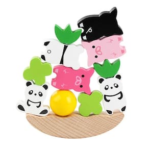azul madeira panda porco animal lua jogo desenvolvimento crianças brinquedo