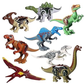 8pcs mundo dinossauros construção tijolos blocos figuras