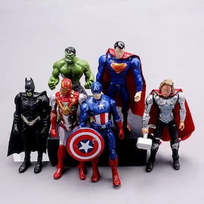 6pcs/lot 10-12cm Os Vingadores Super-heróis Figuras de Ação Hul
