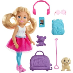 Chelsea Doll e Travel Set com filhote, playset infantil, brinquedos