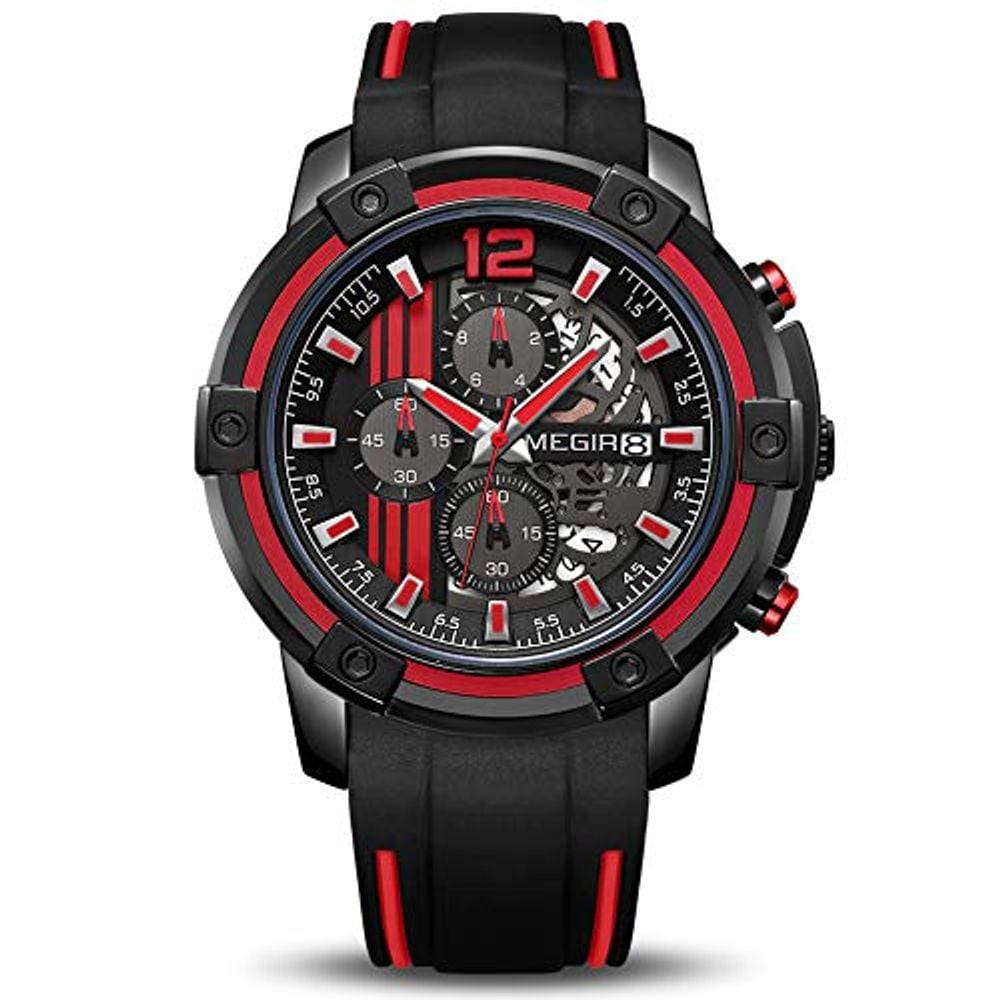 Relógios esportivos MEGIR Chronograph para homens, Fashion W