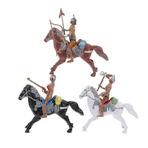 3pcs Indian Riding Model Indian Modelo Toy Simulation Adornme