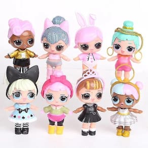 8pcs Lol surpresa boneca desenhos animados figura de ação brinquedo miúdo bolo