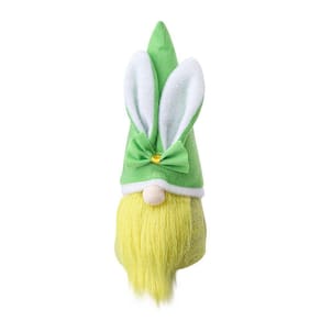Decoração de Páscoa, coelhinho fofo de lã, boneca sem rosto,