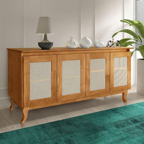imagem-Aparador Para Sala 4 Portas Deltan Imbuia Atraente - Marrom
