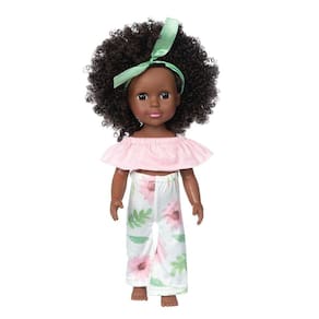 Black African Black Baby Cute Curly Black 35cm Vinyl Baby Toy