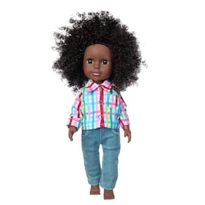 Black African Black Baby Cute Curly Black 14inch Vinyl Baby Toy