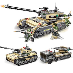 8 em 1 partícula pequena montada Building Block Tank Miniatur