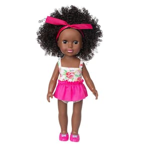 Black African Black Baby Cute Curly Black 35cm Vinyl Baby Toy