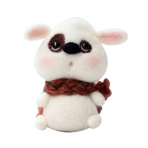 Pacote de produção material feito a mão de feltros de lã de Diy Poke do teste padrão animal bonito