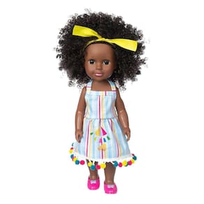 Black African Black Baby Cute Curly Black 35cm Vinyl Baby Toy