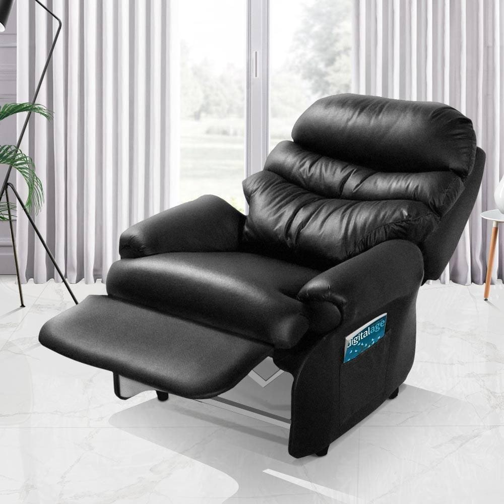 Poltrona Reclinável Barão Império Estofados Preto - Preto