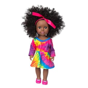 Black African Black Baby Cute Curly Black 35cm Vinyl Baby Toy