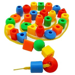 Skoolzy Rainbow Lacing contas para crianças 37 Piece Set - S