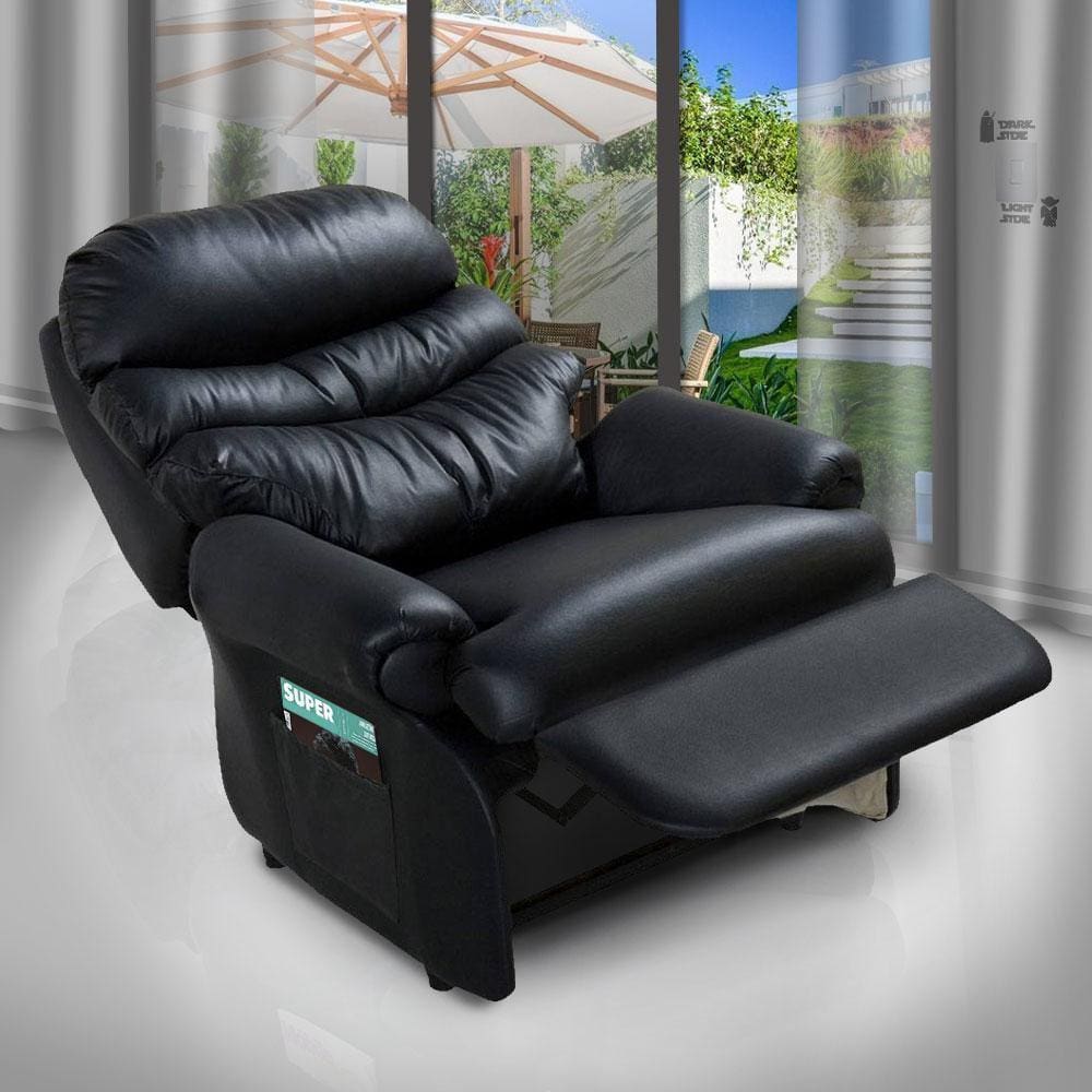 Poltrona Do Papai Reclinável Em Korino Preto - Preto
