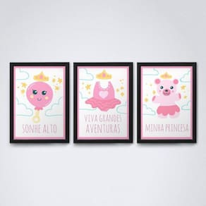 Quadro Decorativo 30x20cm com Moldura Preta - Família 28 M1