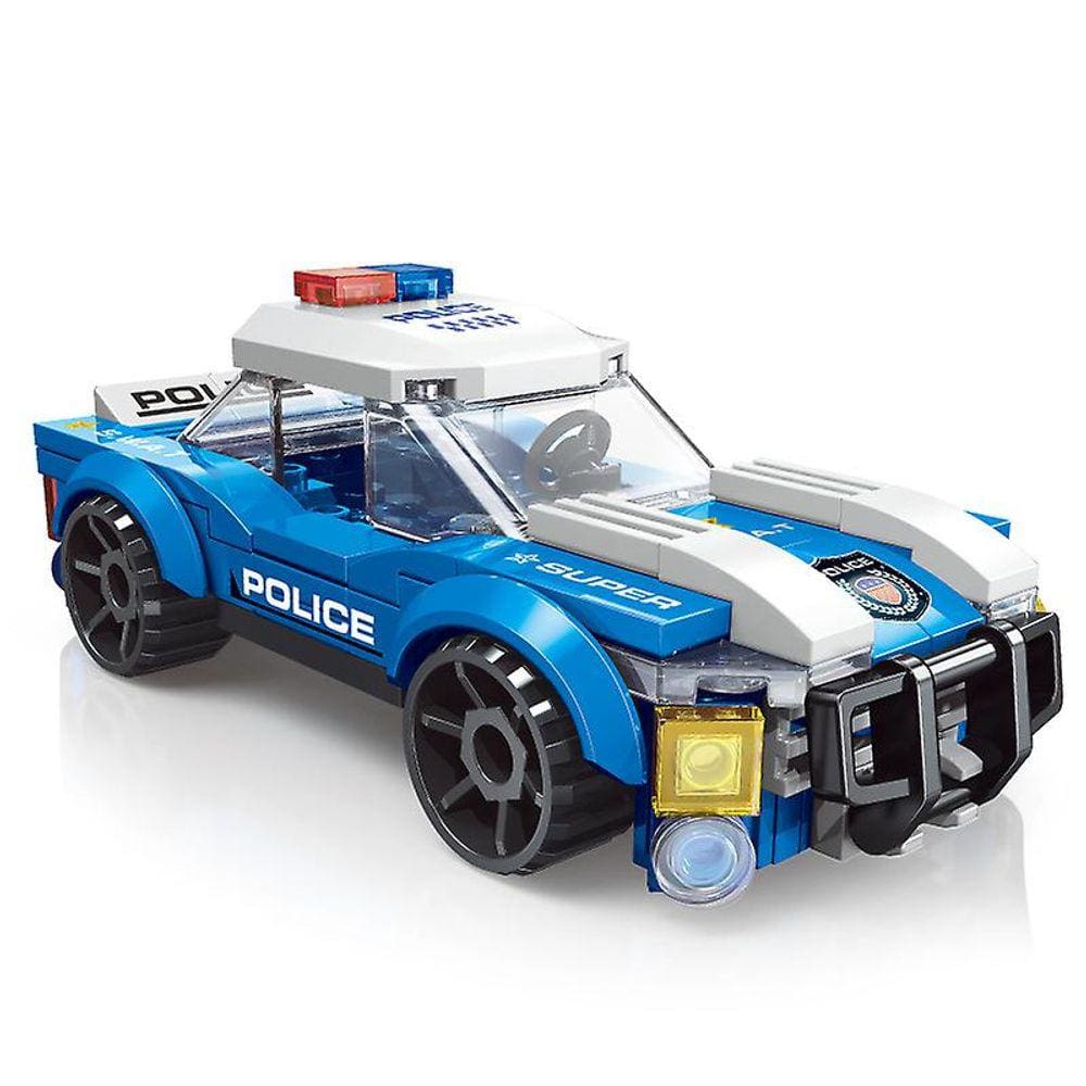 Blocos de quebra-cabeça de carro de polícia com partículas de Lego Buil