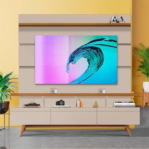 Painel Com Rack Para Tv 65 Polegadas Off White Freijó Alemanha Jammie Shop JM