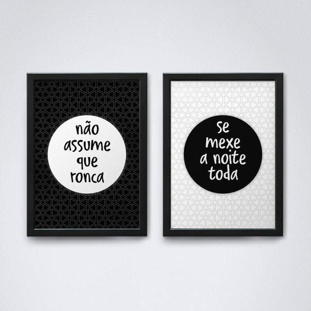 Quadros de Decoração - 2 Peças 30x20cm, Moldura Preta