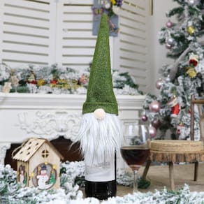 Tampa de garrafa de champanhe de Natal Dress Up Decoração Boneca sem rosto de Natal