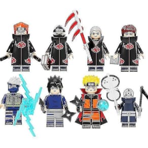 8pc Naruto montado minifigura bloco de construção infantil para