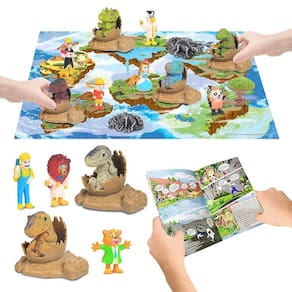 Conjunto de simulação de brinquedo de bebê dinossauro Dinosaur Volcano Action Figure Scene Game Pad