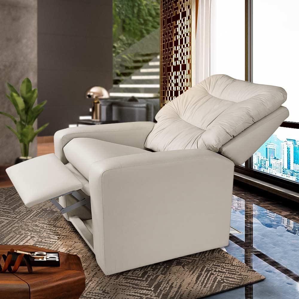 Poltrona De Descanso Corino Bege Haiti Shop JM - Bege Claro